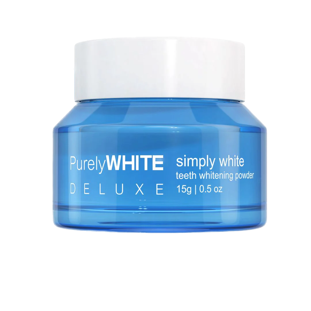 PurelyWHITE DELUXE Simply White teeth whitening powder, 15g jar